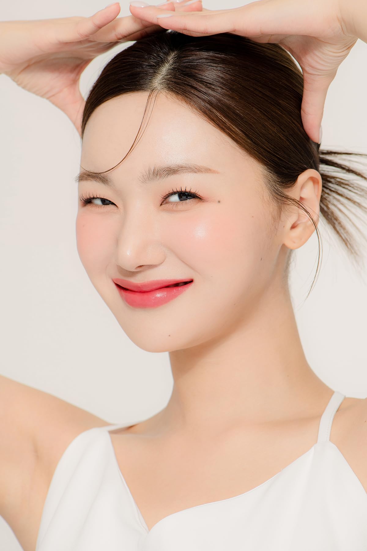 Daily wear look featuring YNM Candy Gloss Balm in Coral Moment