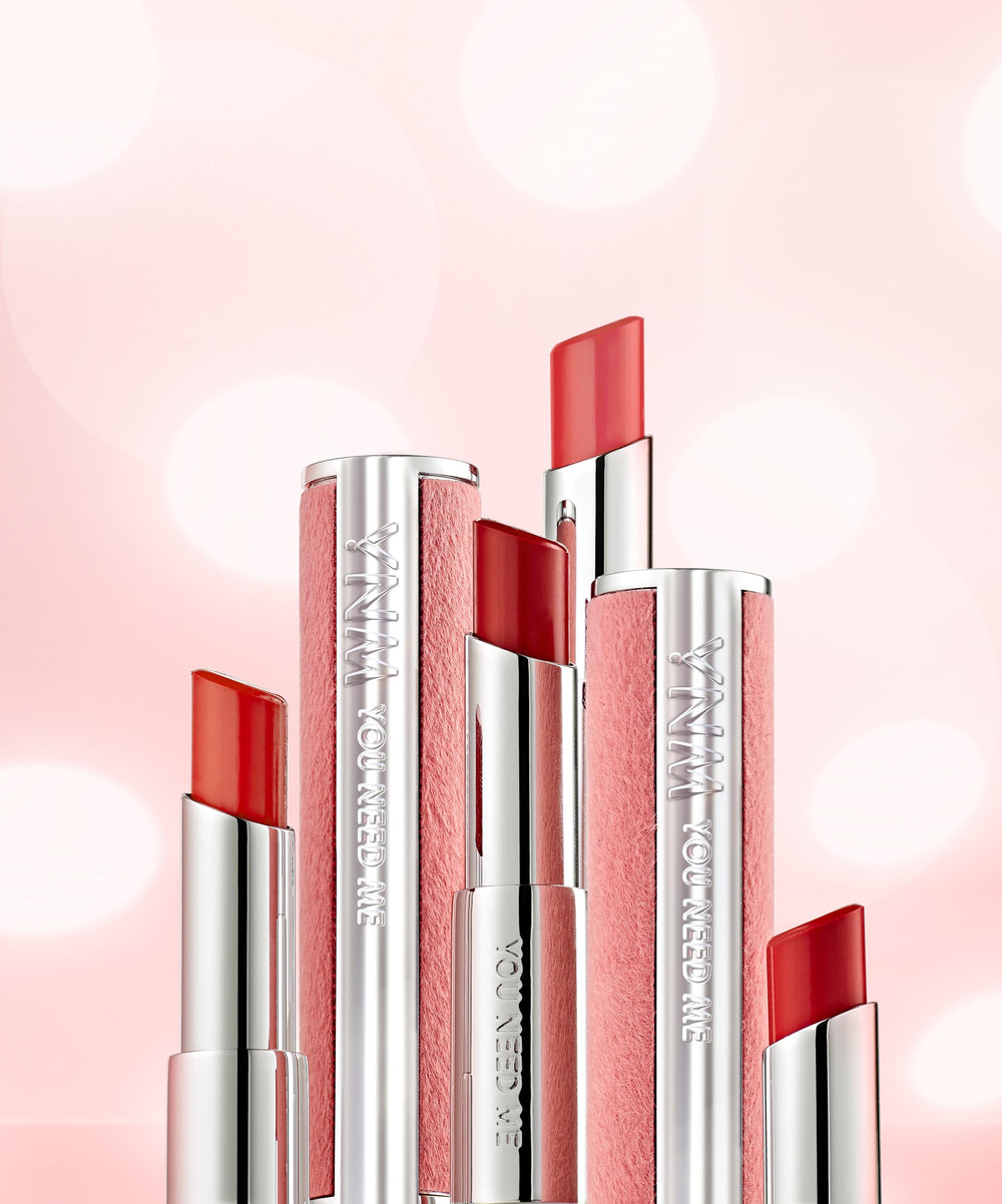 Close-up of lips with YNM Candy Gloss Balm glossy finish