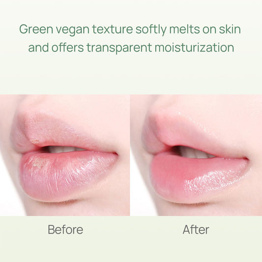 YNM Fresh Green Lip Balm stick application for mess-free use