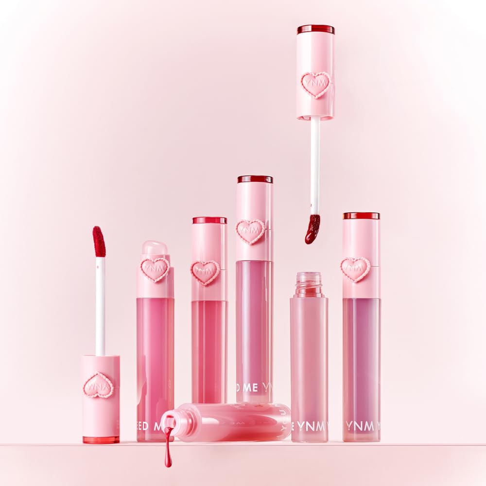 YNM Heart Jelling Tint on lips delivering a dewy moisturizing finish