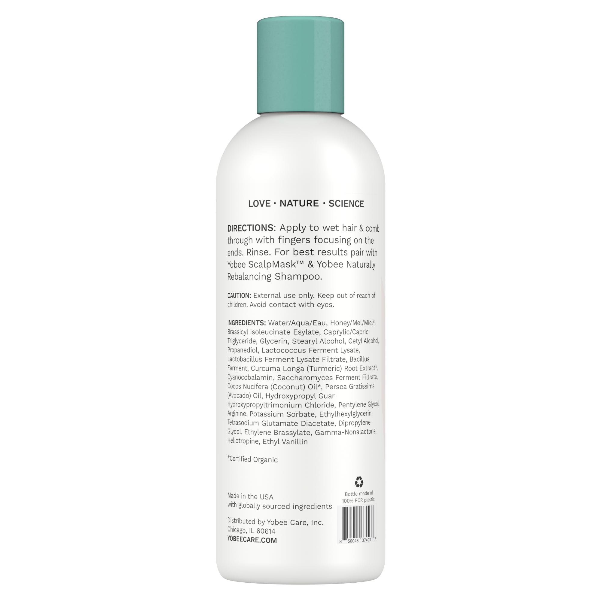 Yobee creamy lather texture on bottle suggests rich cleansing experience.
