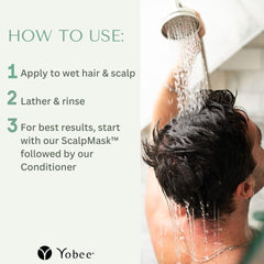 Yobee oat extract vitamin B12 panel showcases scalp-supporting nutrients.