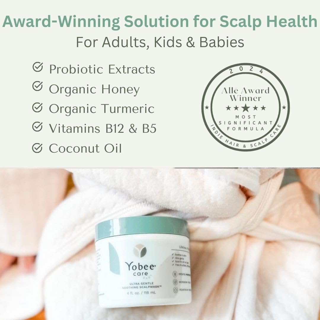 Yobee Ultra Gentle Scalp Mask infant care setup highlights gentle routines