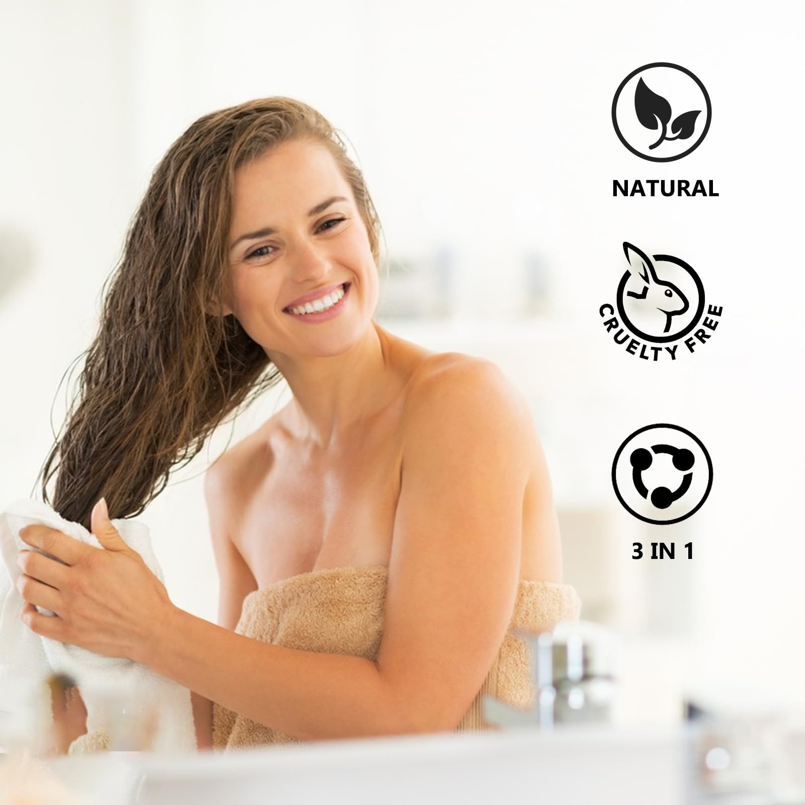 Foam evenly coating hair for quick gray coverage.
