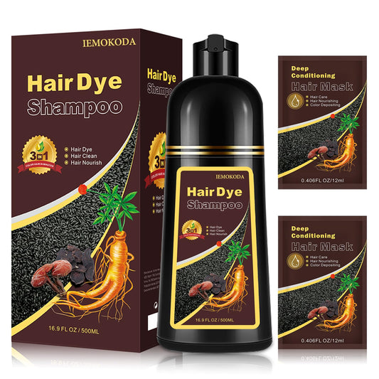 Yocisku Coffee Hair Dye Shampoo bottle for at-home color and convenience.
