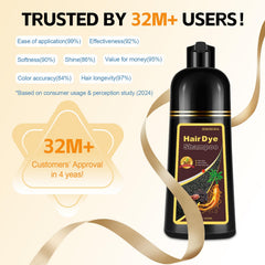 Color results show natural shade and shine with Yocisku Coffee Hair Dye Shampoo.