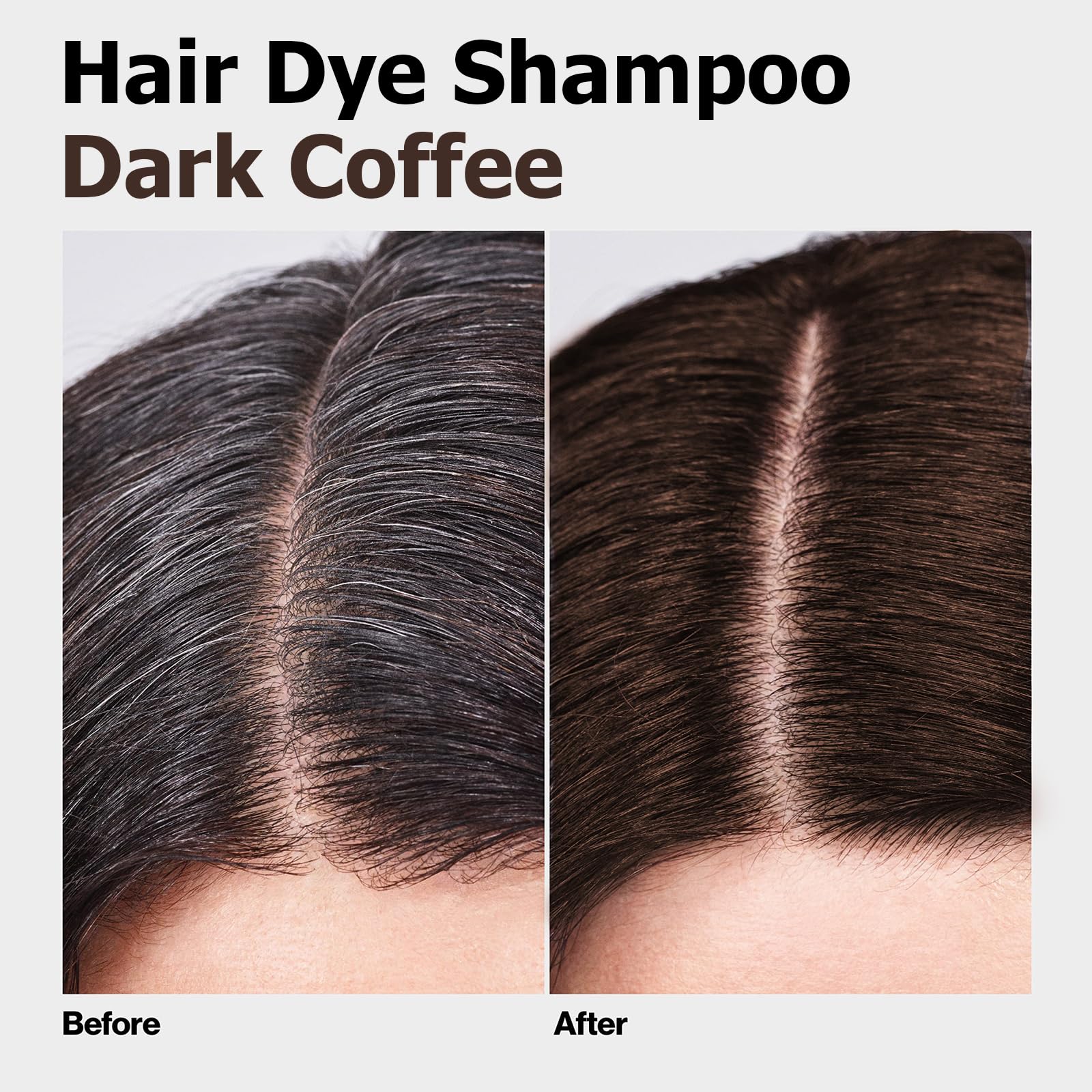 Yocisku Hair Dye Shampoo 3-in-1 in action cleanses and colors for a natural look.