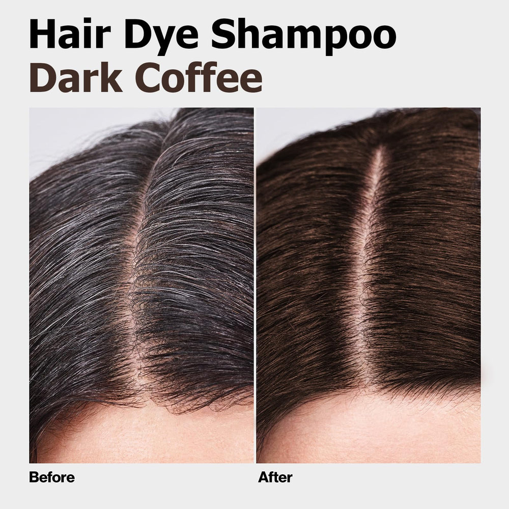 Yocisku Hair Dye Shampoo 3-in-1 in action cleanses and colors for a natural look.