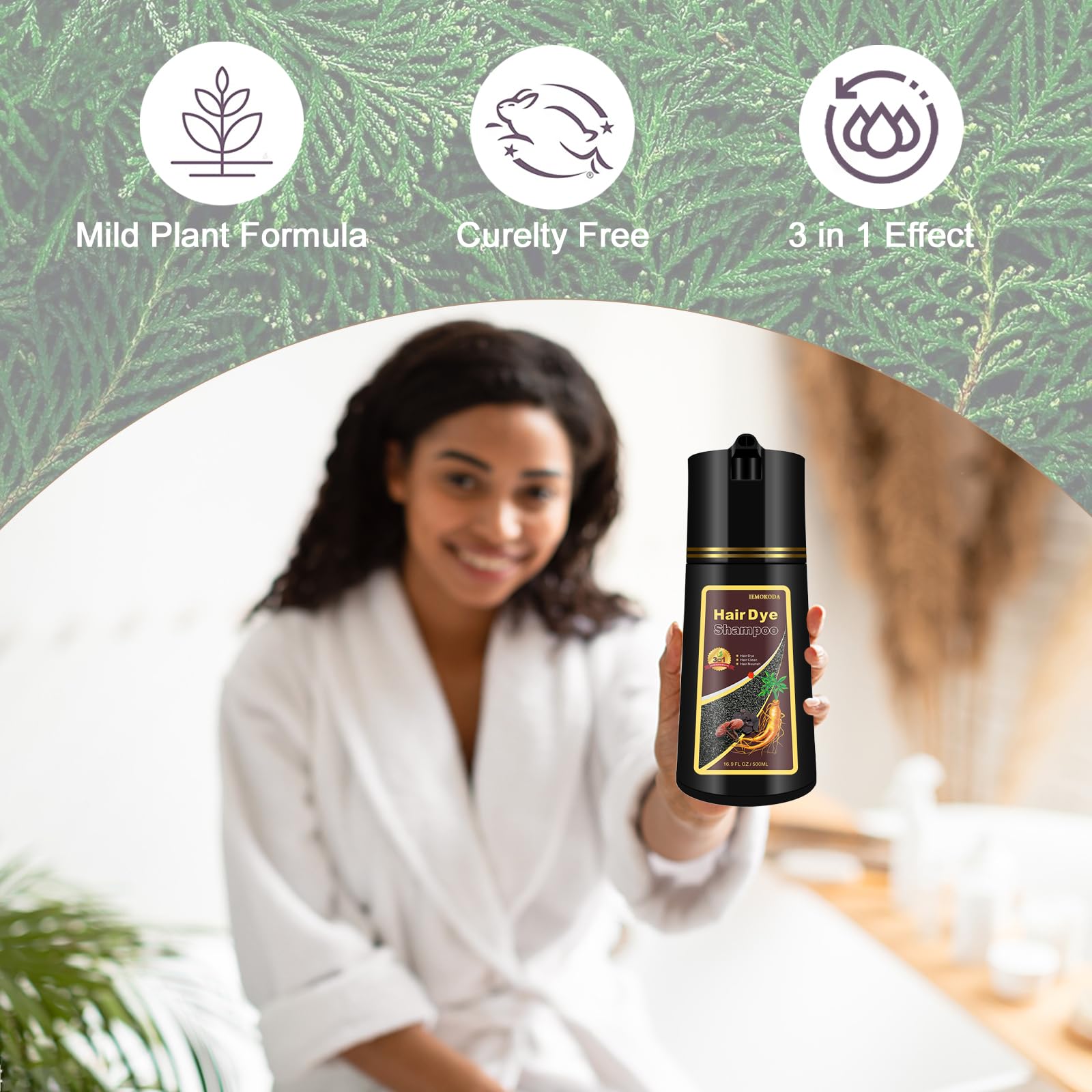 Yocisku Hair Dye Shampoo shows long-lasting color effect on hair.