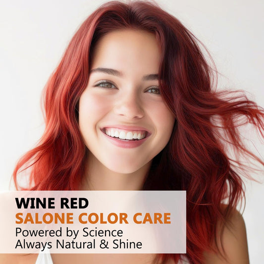 Yocisku wine red shampoo foam application showing even color distribution