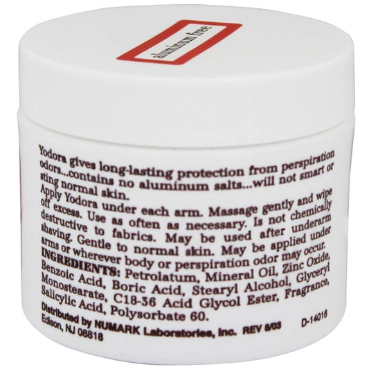 Yodora Deodorant Cream texture shown during application for smooth, quick absorption