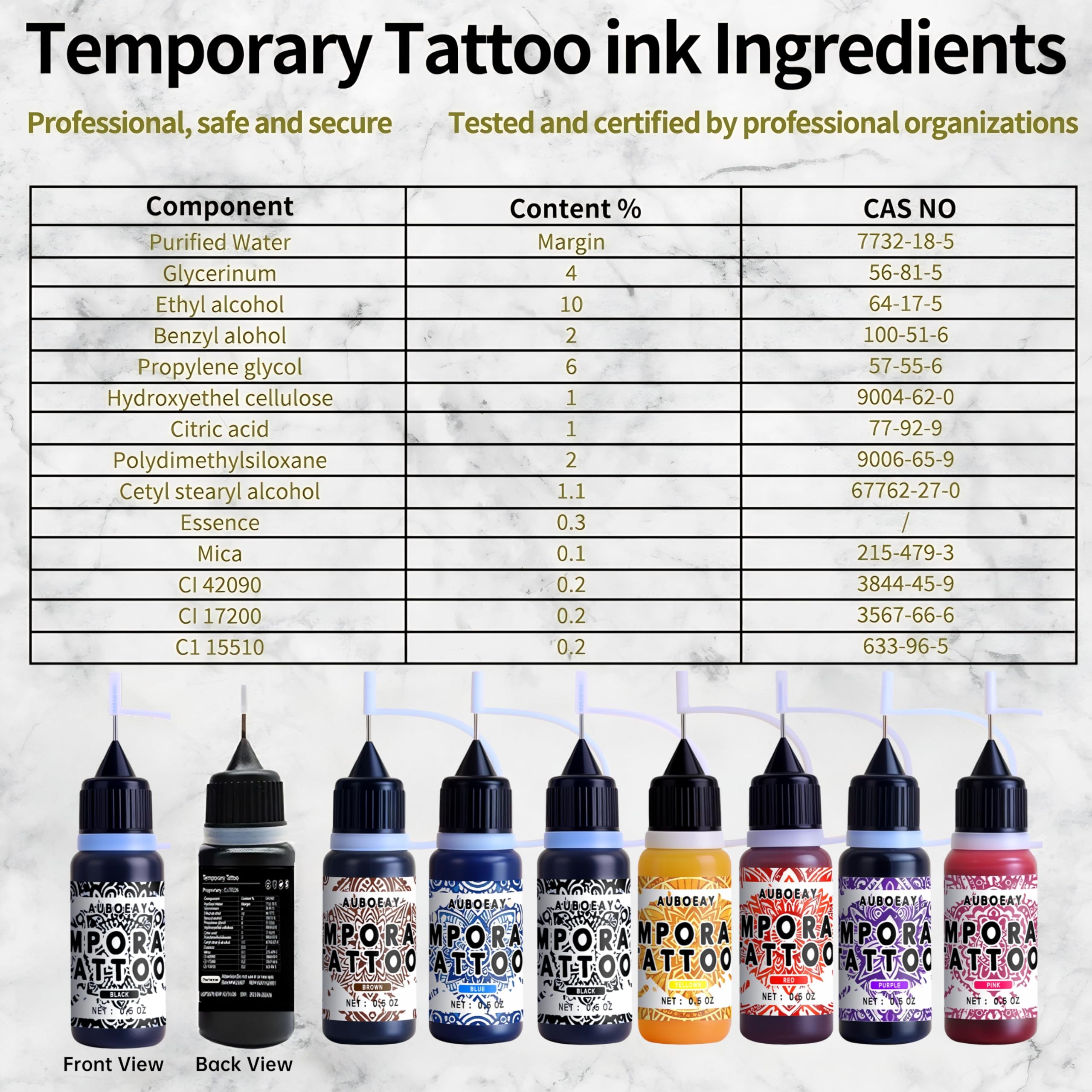 YOEALABY ink bottles close-up with vibrant color variety