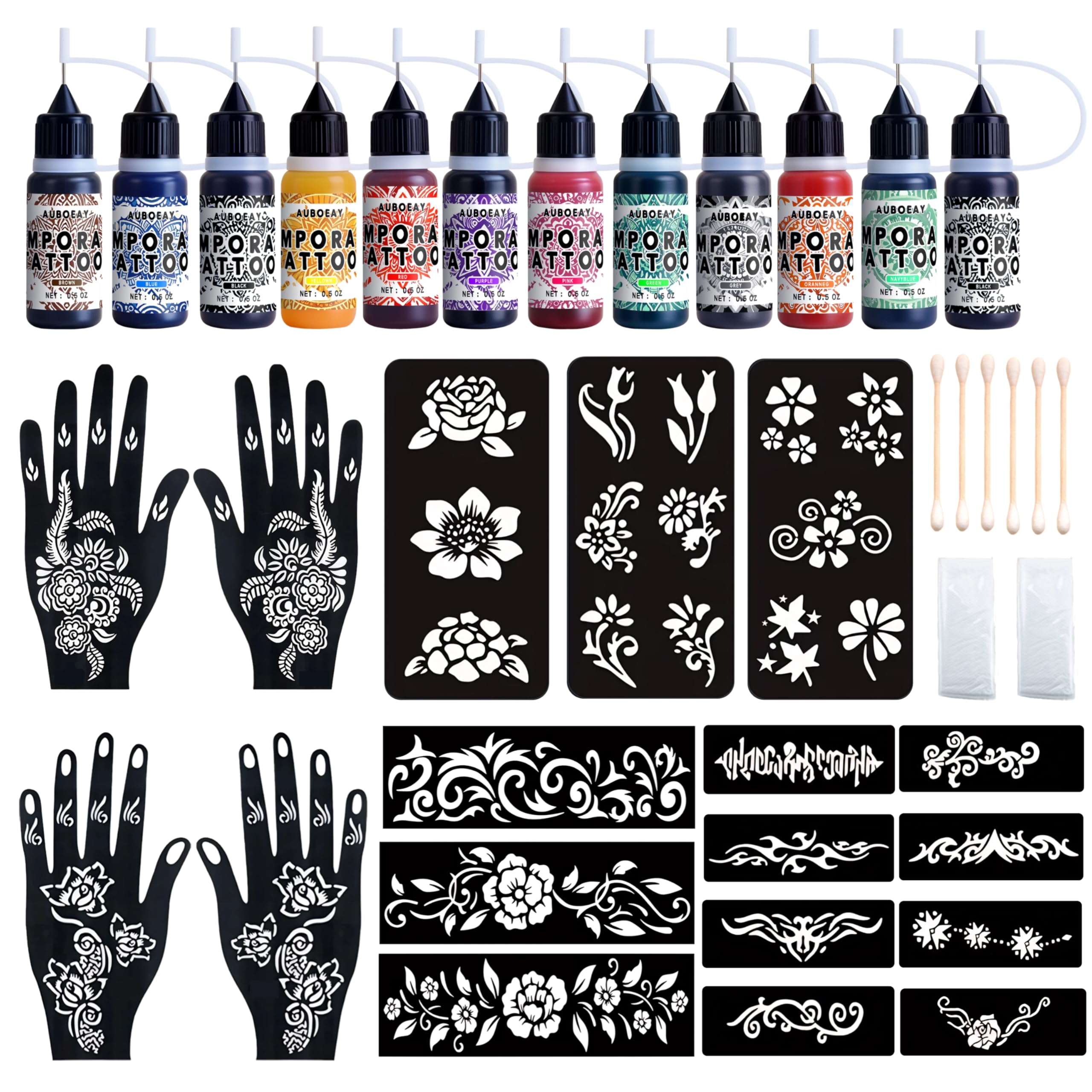 YOEALABY temporary tattoo kit packaging shown for easy DIY fun