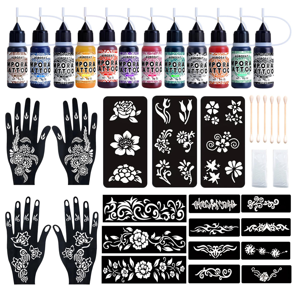 YOEALABY temporary tattoo kit packaging shown for easy DIY fun