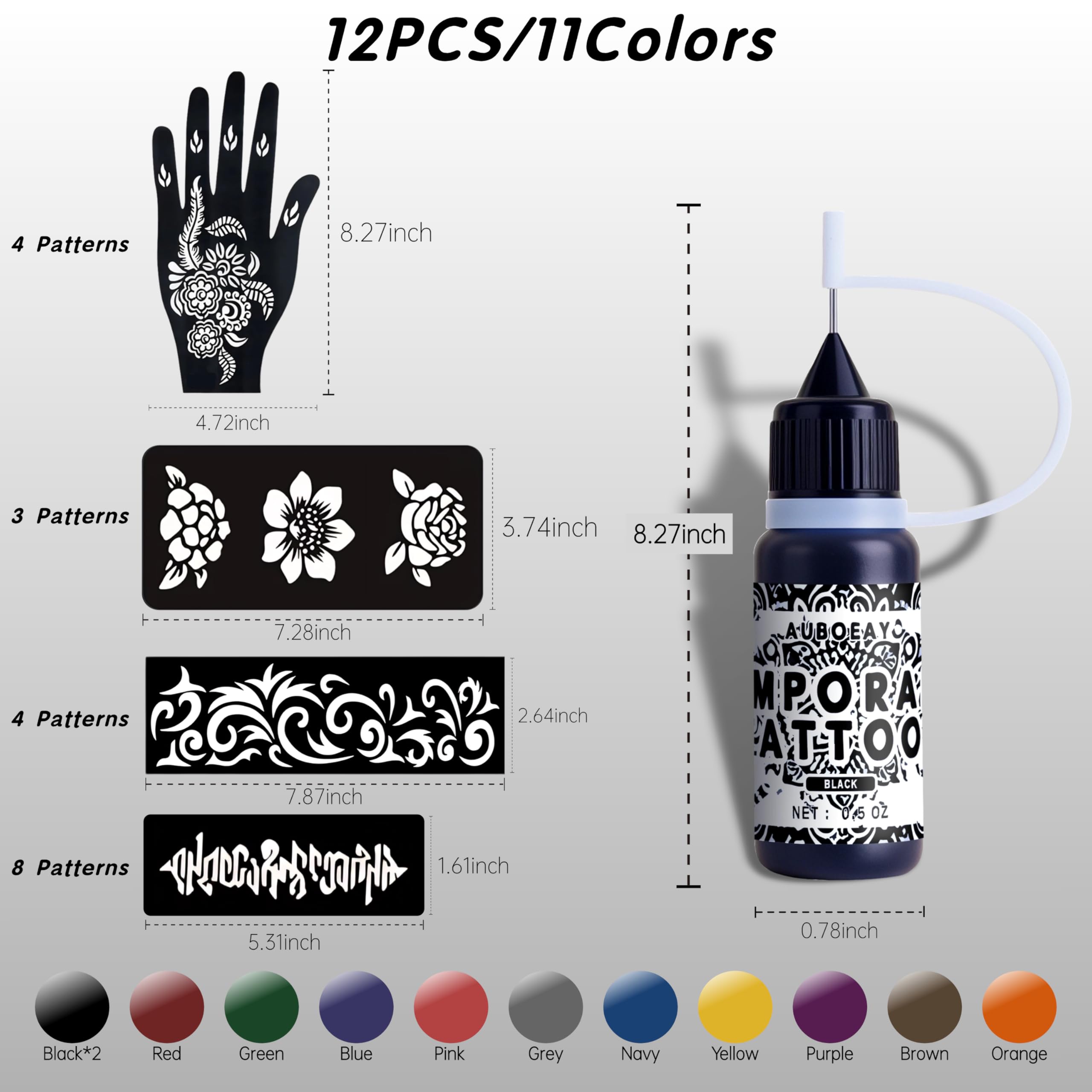 YOEALABY 18-stencil set displayed for quick design options