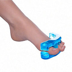 YogaToes Classic sapphire blue gel close-up showing flexible, BPA-free material.