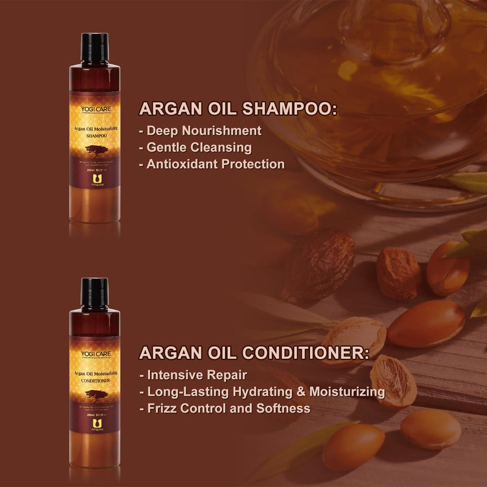 YOGI CARE Argan Oil Conditioner tube highlights detangling and smoothness for dry hair
