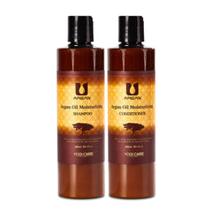 YOGI CARE Argan Oil Shampoo bottle shows hydrating formula for soft, manageable hair