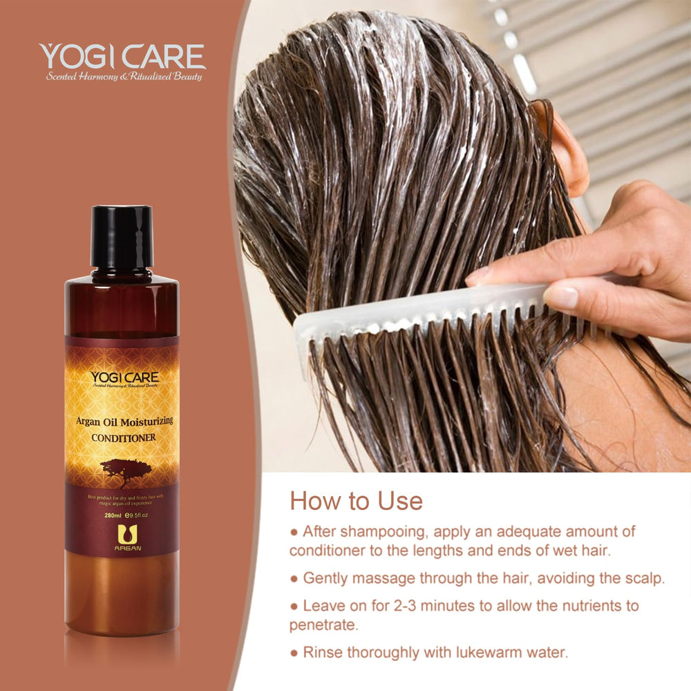 YOGI CARE length comparison showing smoother, shinier hair benefit