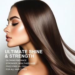 YOGI CARE lightweight serum on hair strand, quick absorption