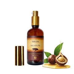 YOGI CARE Moroccan Argan Oil pump close-up for precise, mess-free dispensing.