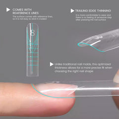 YOKE FELLOW long coffin nail mold close-up for reliable extensions.