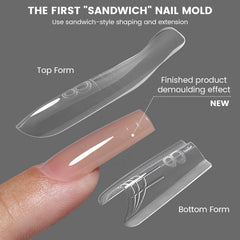 YOKEFELLOW Dual-form close-up highlights precision shaping for natural-looking results.