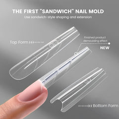 YOKE FELLOW sandwich nails dual forms back view showing secure, reusable design.