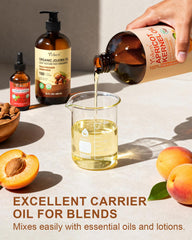 Yoken apricot oil used for hair care to add shine and manageability.