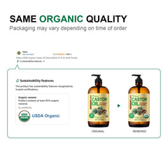 Yoken castor oil 32oz glass bottle for ample supply and long-lasting shelf stability.
