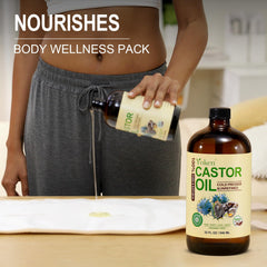 Yoken castor oil supports eyelash and eyebrow care with deep conditioning and gentle coverage.