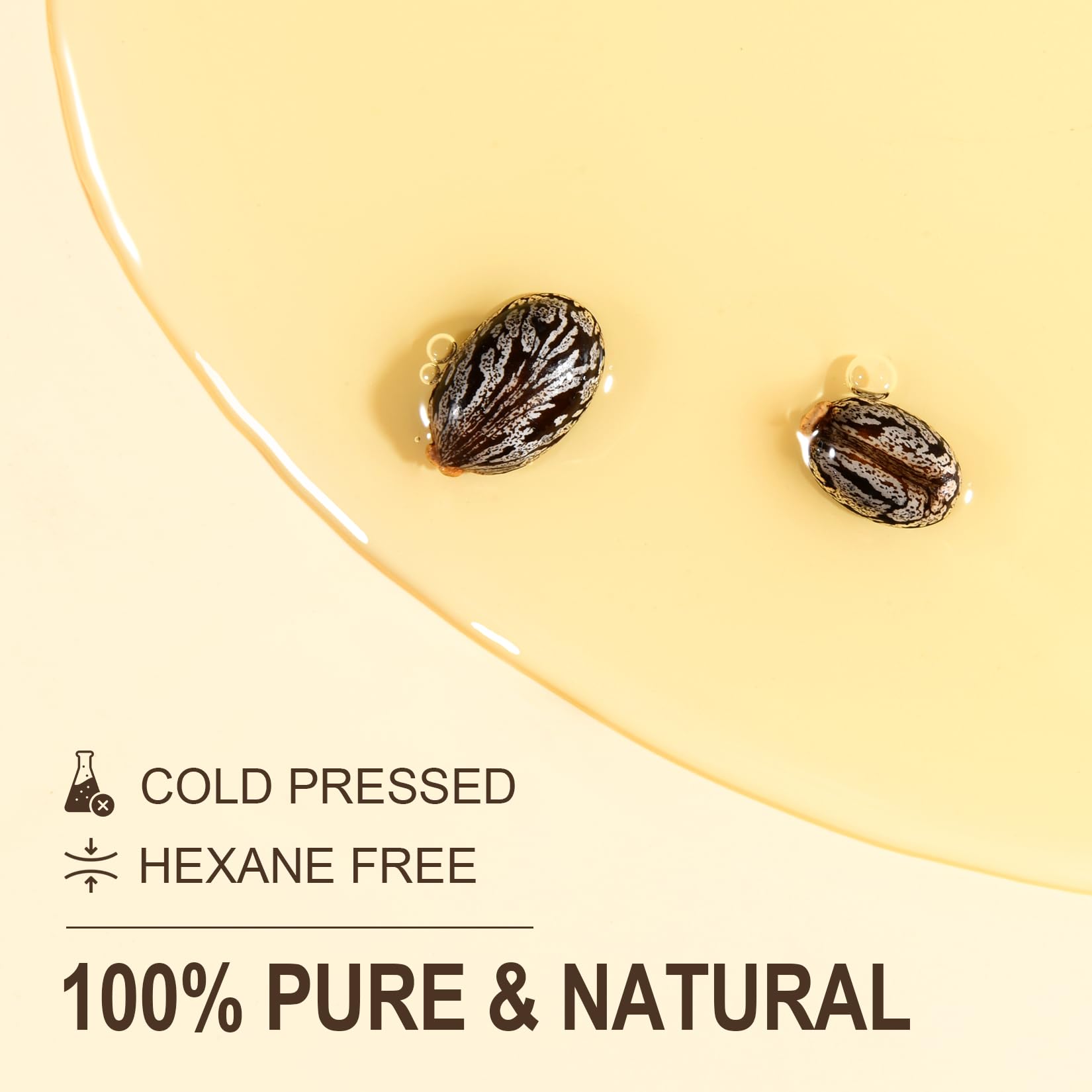 Yoken castor oil used for hair application to nourish strands and add natural shine.