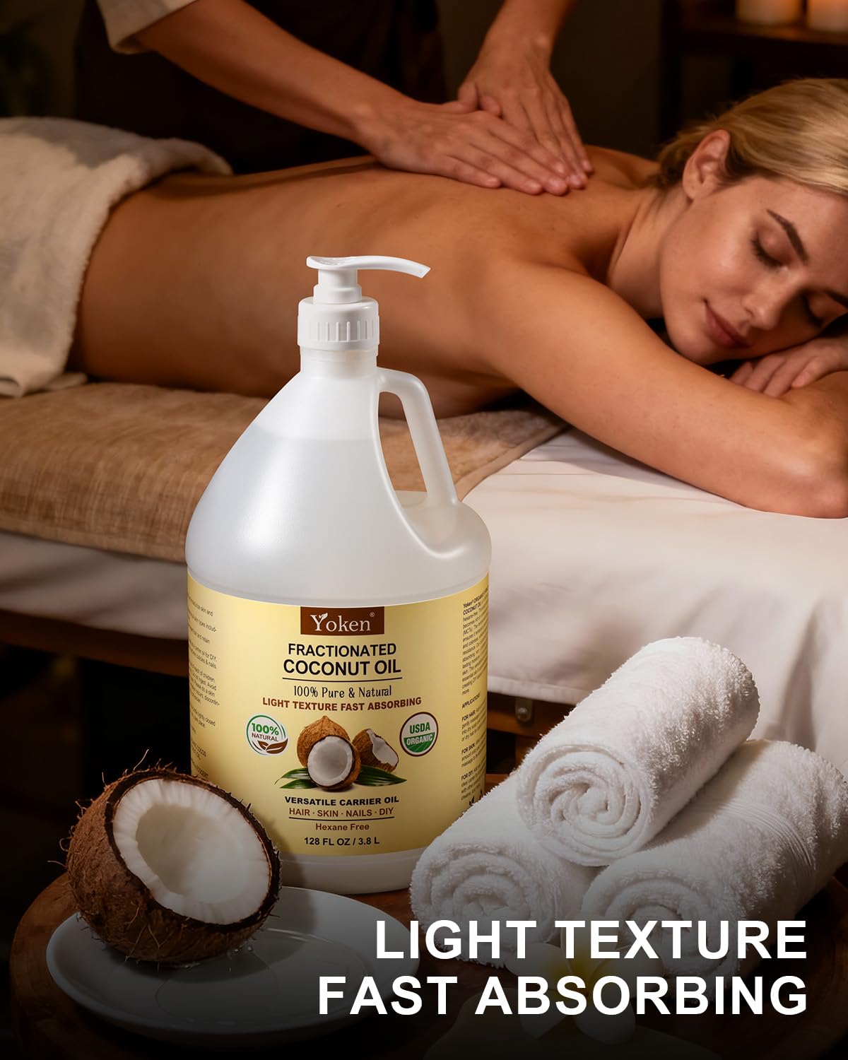 Yoken coconut oil hair shine supports lightweight, manageable strands