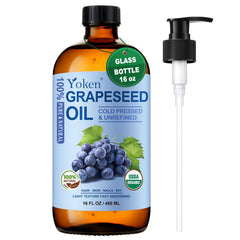 Yoken Grapeseed Oil bottle for easy skin hydration.