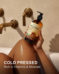Yoken jojoba oil applied to hair for conditioning and shine.