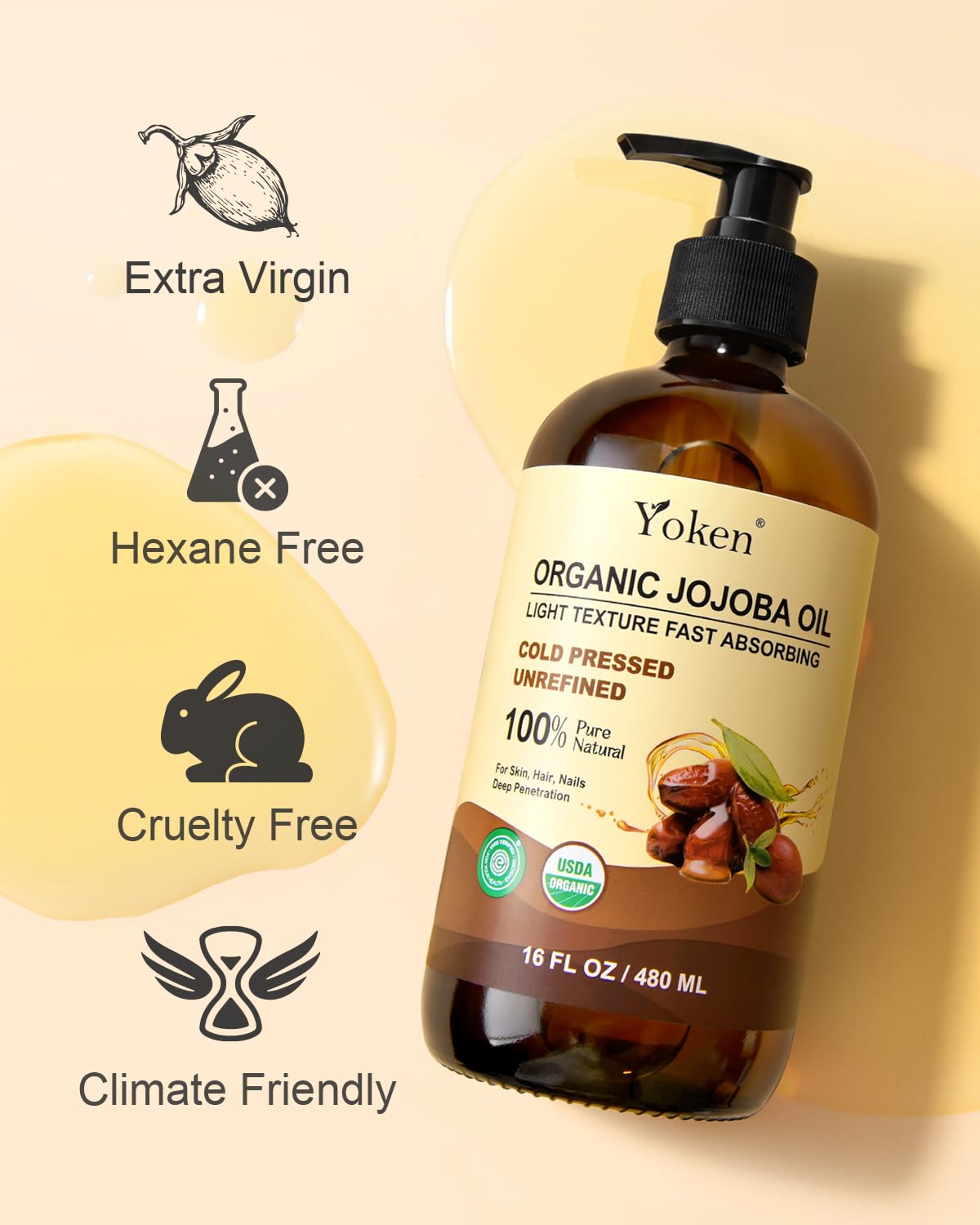 Nails and cuticles treated with Yoken jojoba oil for gentle conditioning.
