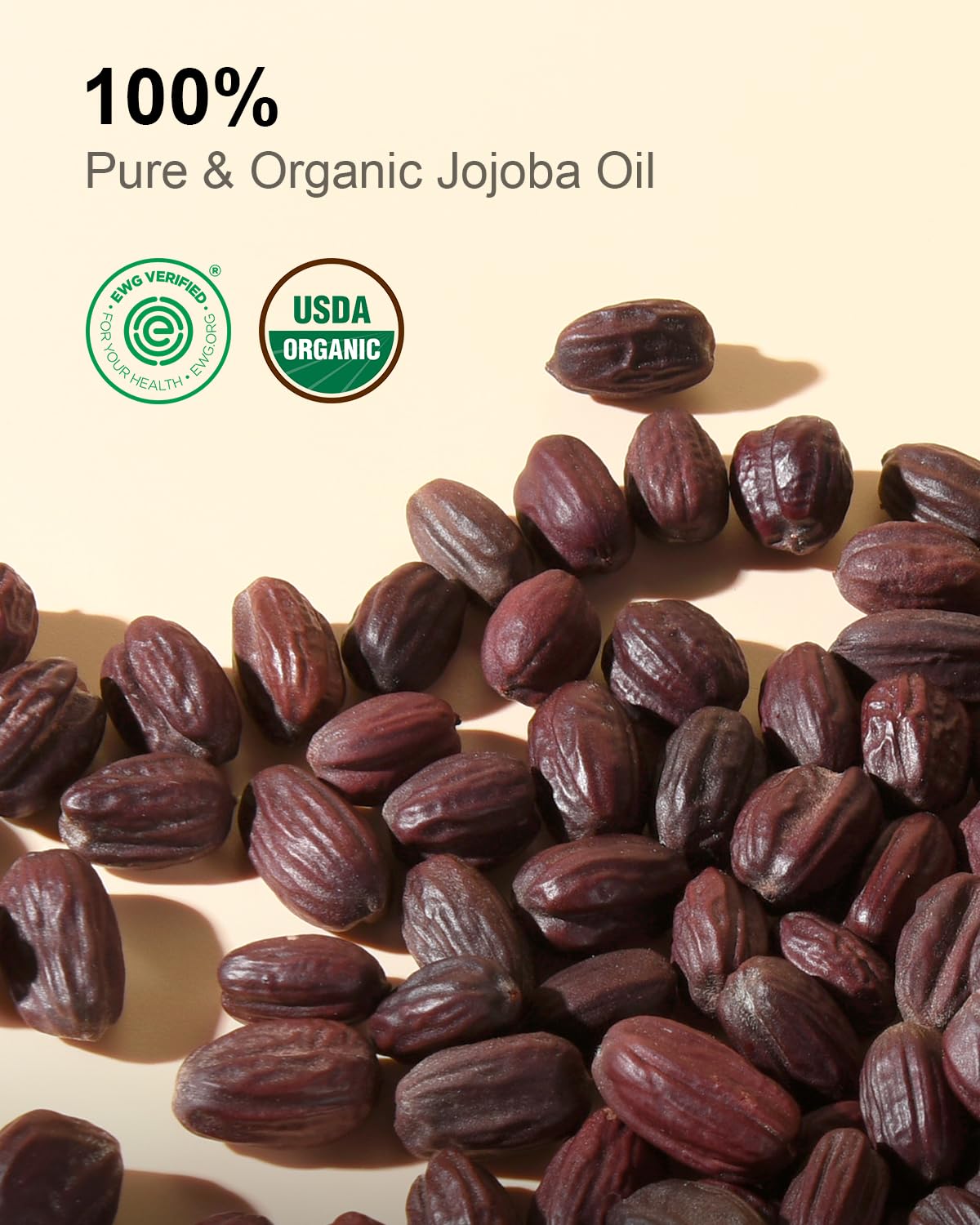 Yoken jojoba oil label highlights certifications and purity.