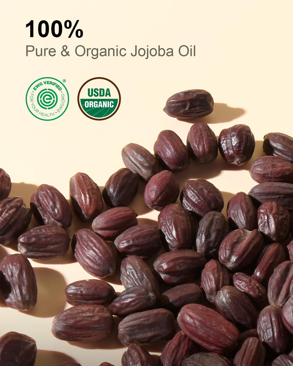 Yoken jojoba oil label highlights certifications and purity.