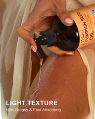 Yoken pumpkin seed oil in pump bottle ideal for daily skincare routine.