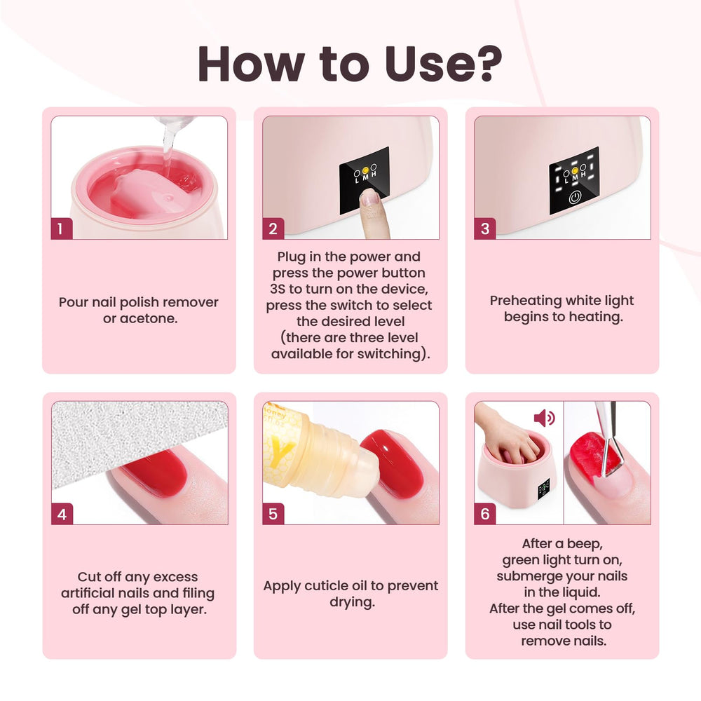 Yokilly 10-piece nail removal kit included for home or salon use.