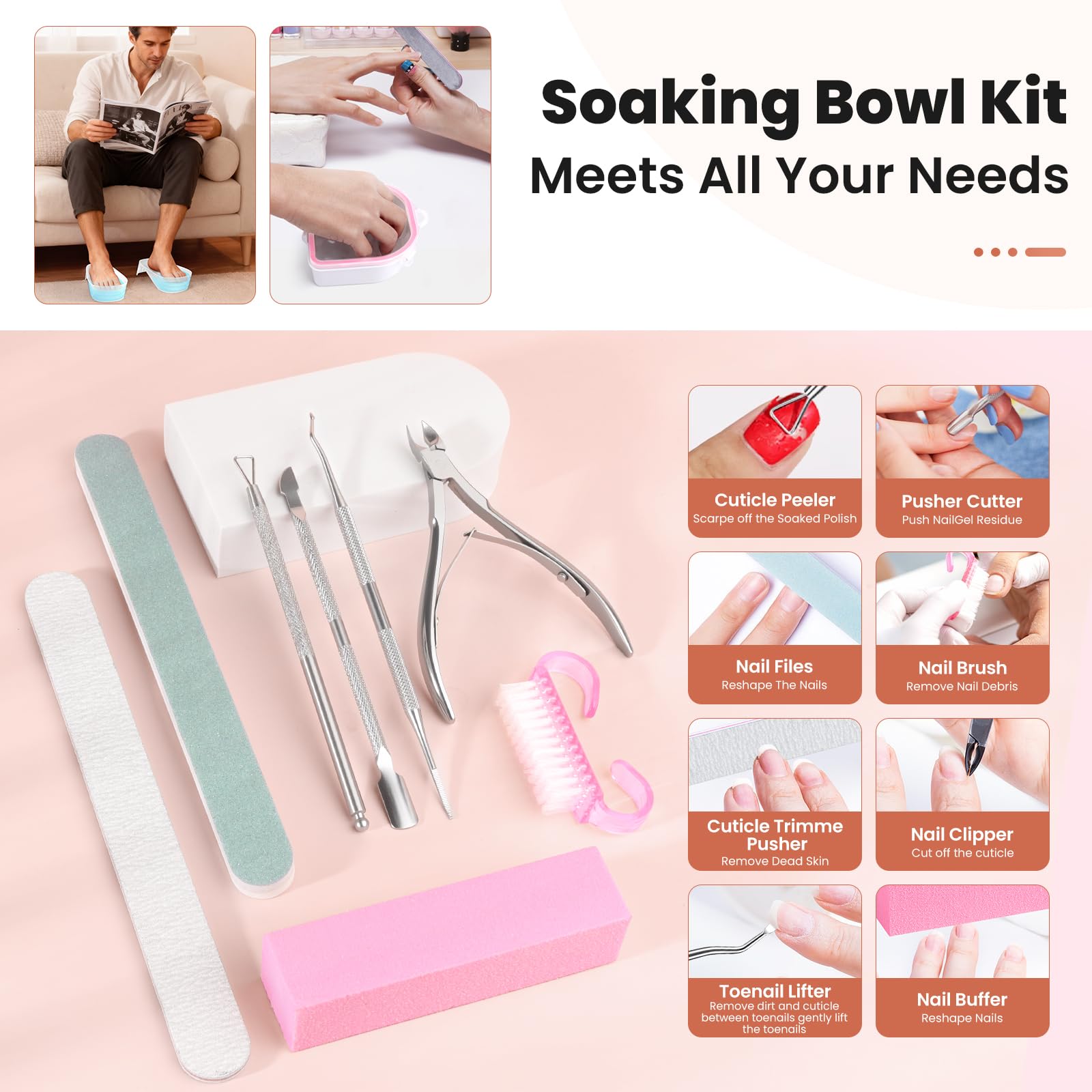 Yokilly 12-piece nail removal kit with eight tools for home pedicure