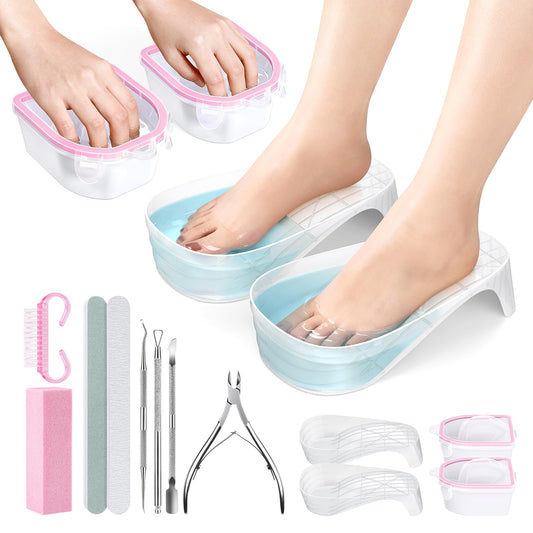 Yokilly hand nail soaking bowl pink ergonomic design for comfortable soaks