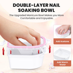 Yokilly toe nail soak tray pink splash-proof design for tidy foot soaks