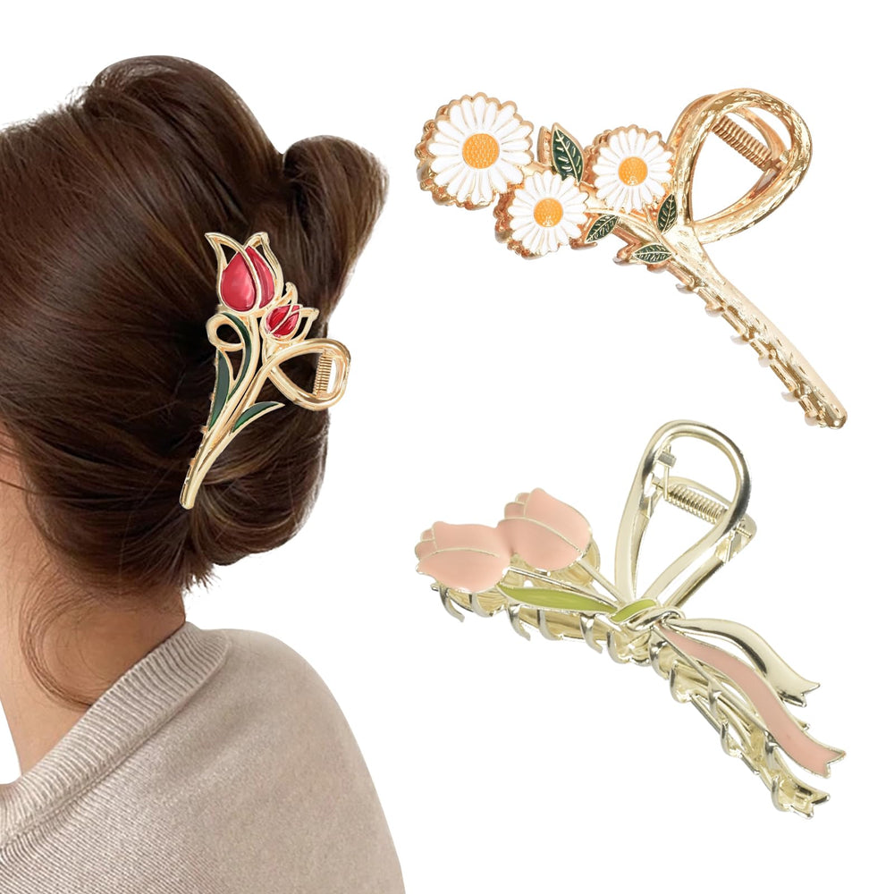 Yonchic flower clip petal detail highlights vivid color and refined surface