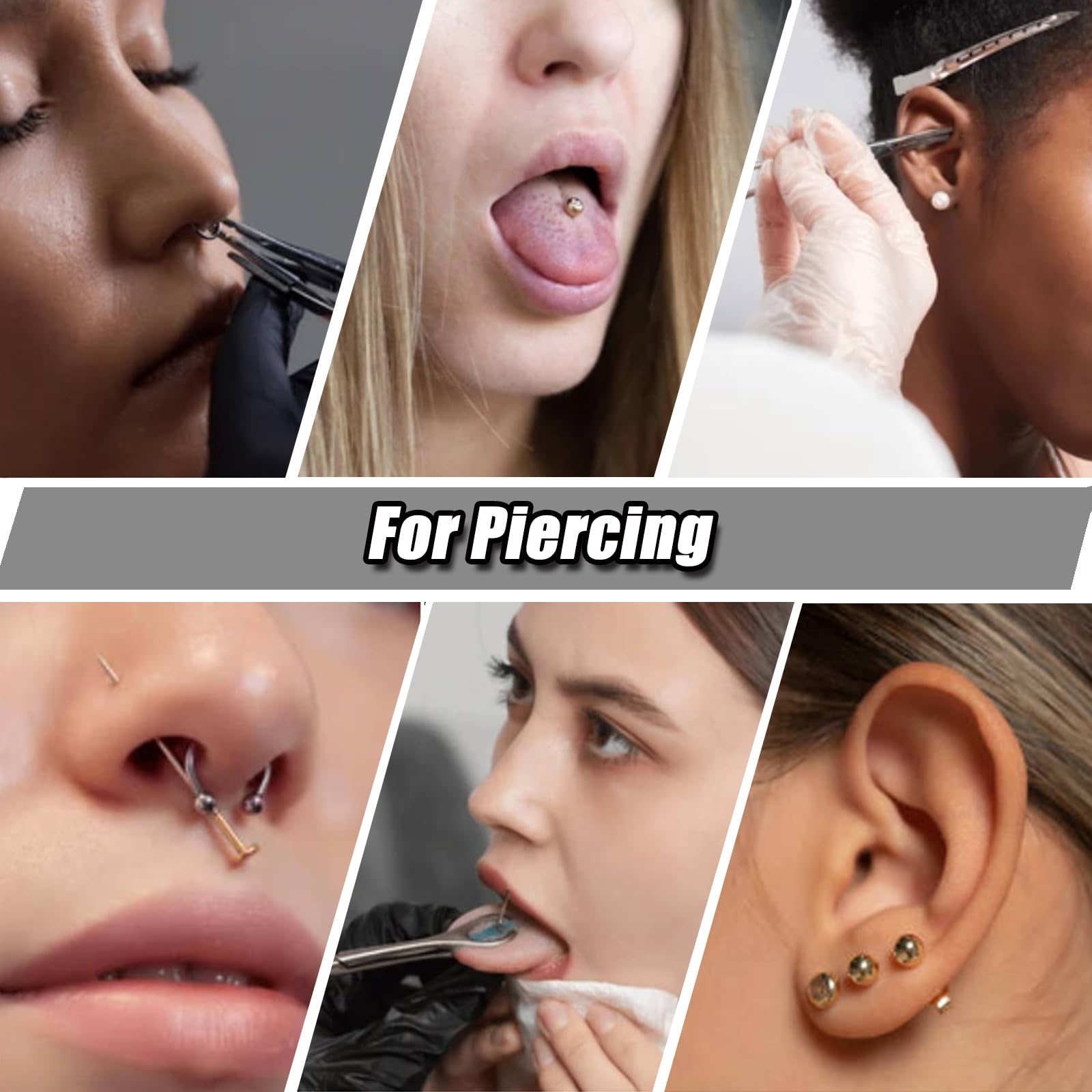 YONGDA round and triangle designs support common ear, nose, and cartilage piercings