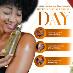 Ingredients concept featuring avocado and apricot oils in Yoni Rescue Vanilla Body Oil.