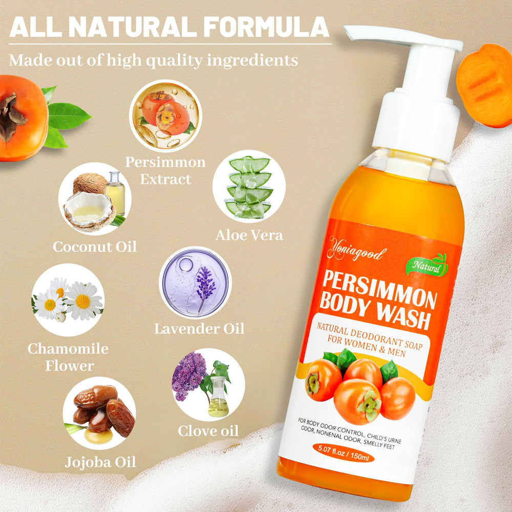 Yoniagood Persimmon Body Wash bar closeup demonstrates gentle cleansing texture.