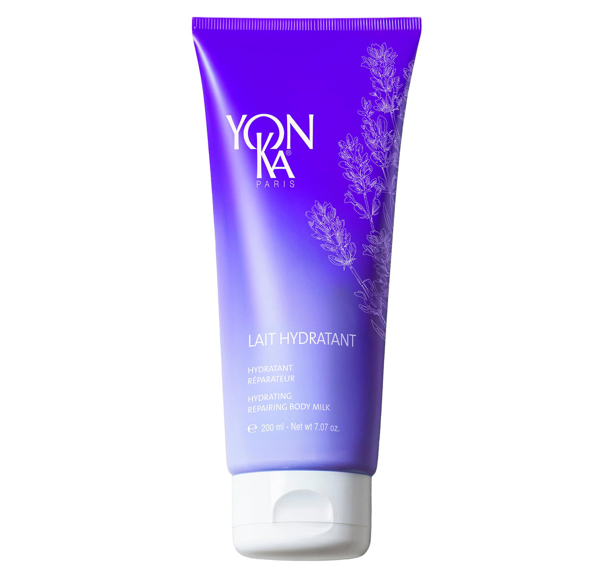 Yon-Ka Lait Hydratant Body Milk bottle delivers lasting hydration for dry skin.
