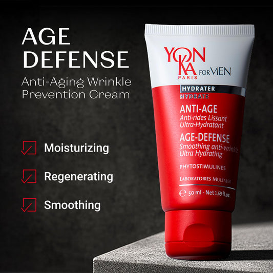 Yon-Ka Mens Age Defense Moisturizer texture closeup highlighting gel-cream feel