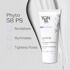 Close-up of Yonka Phyto 58 PS Night Cream jar displaying rich texture for dry skin